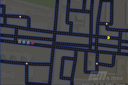 В день дурака на картах Google можно сыграть в Paс-Man